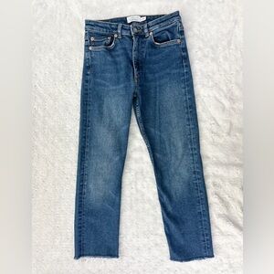 & OTHER STORIES Slim Straight Cropped Frayed Ankle Jeans